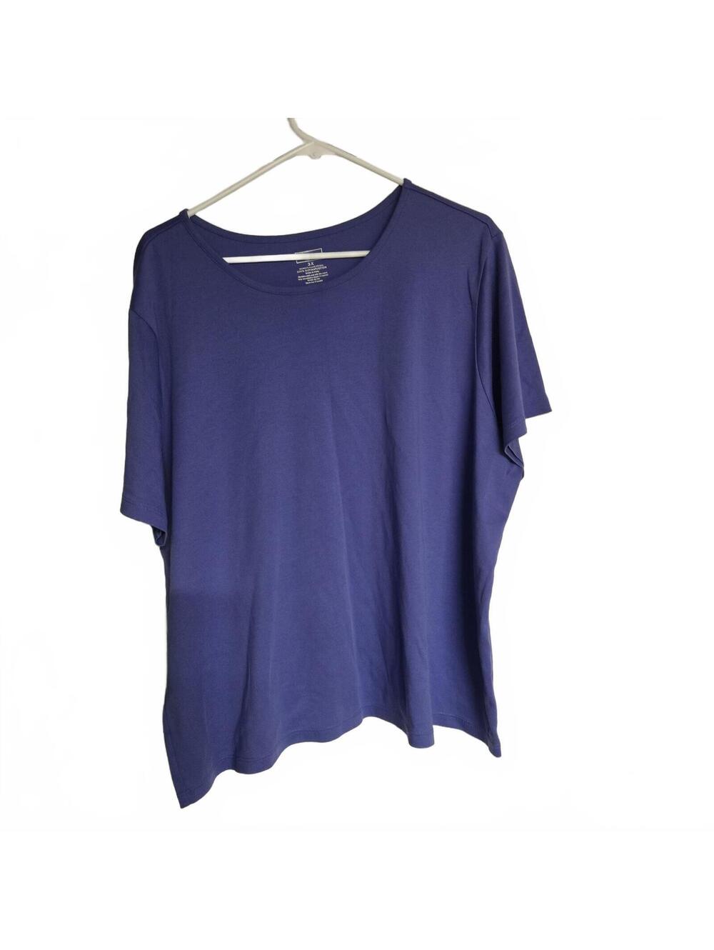 LL Bean Women's Purple Supima Cotton Short Sleeve Shirt Size 3X